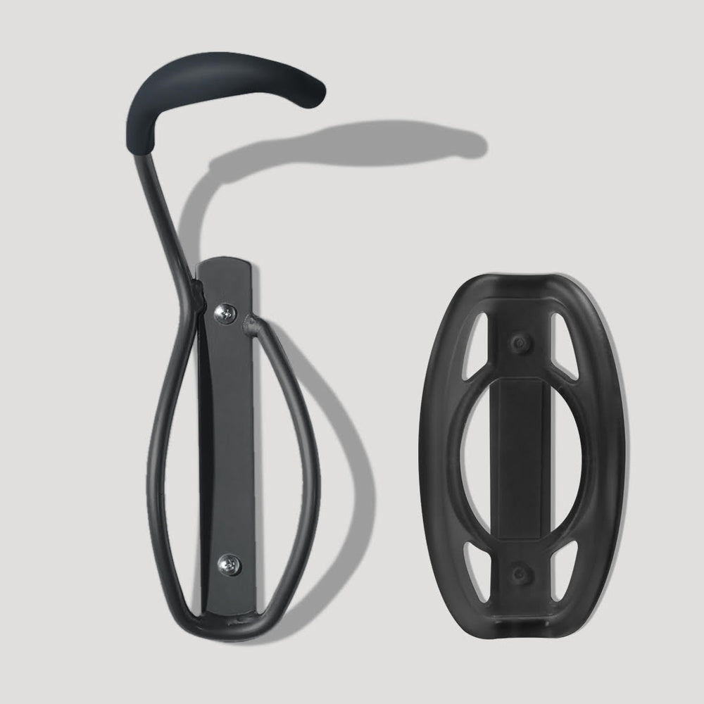 Delta bike wall mount rack in black/grey with adjustable arm and mounting bracket