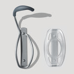 Delta single bike wall mount rack in grey with metal construction and curved arm design