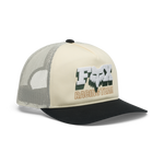 Fox Racing Team trucker hat in cream with black brim and embroidered logo