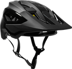 Fox Racing Speedframe Pro mountain bike helmet in matte and gloss black with MIPS protection