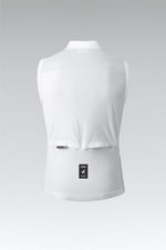 Gobik Vector 2.0 vest men's in white Athena colorway, back view showing brand label