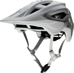 Fox Speedframe Pro mountain bike helmet in matte gray on white background