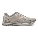 Brooks Adrenaline GTS 23 women's running shoe in crystal grey with pink details