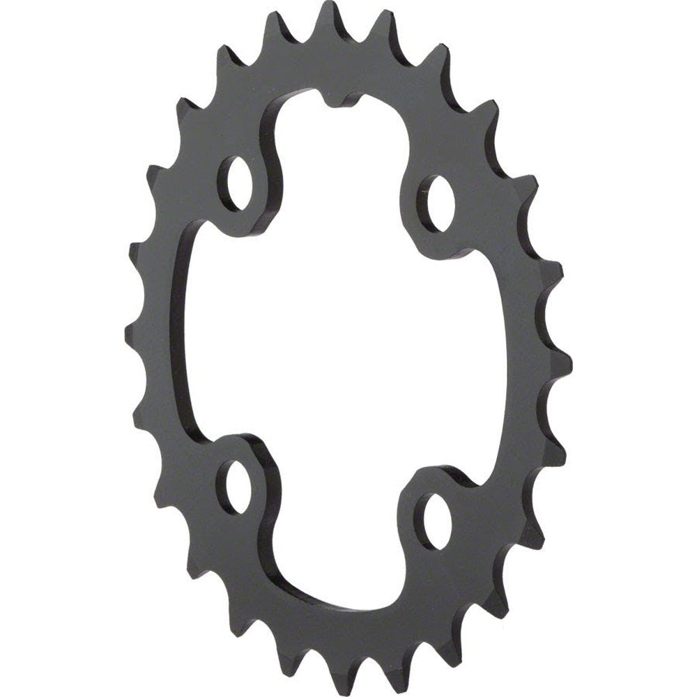 SRAM black aluminum MTB chainring with 24 teeth and 64mm BCD mounting holes