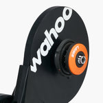 Wahoo KICKR CORE 2 smart trainer with orange Zwift Click cog system