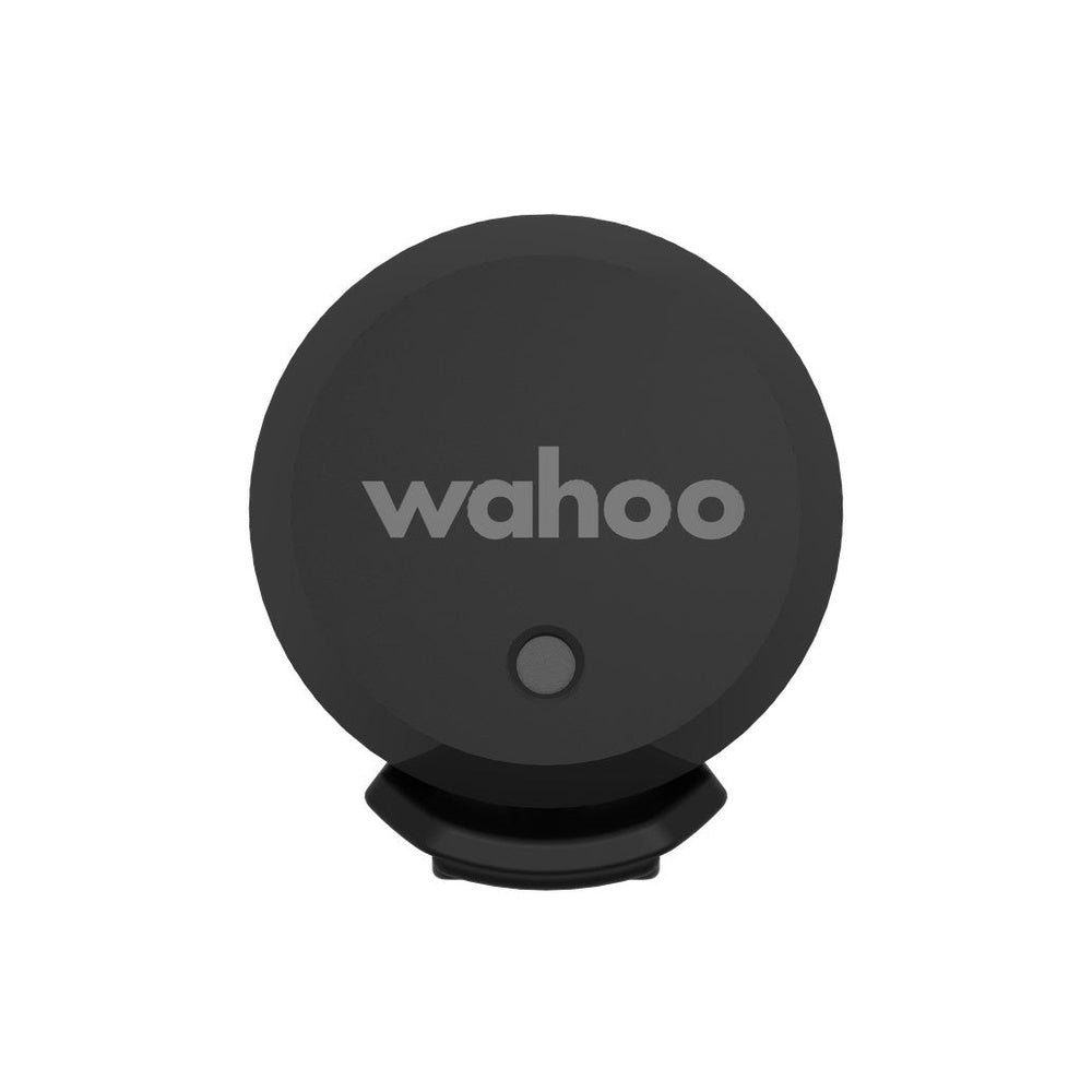 Black Wahoo speed sensor device with mounting base against white background