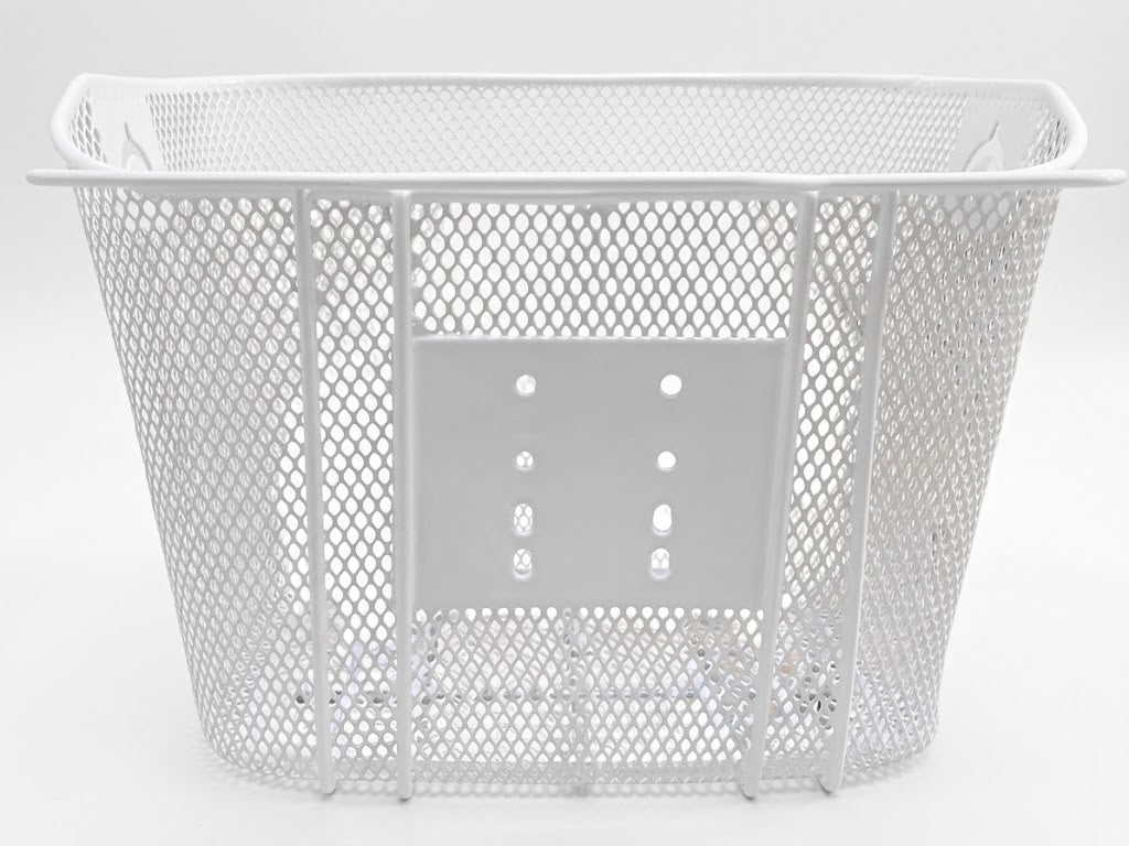 Ven2 White Metal Bike Basket – Durable Bicycle Front Basket