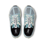 On Cloudsurfer women's running shoes in mineral blue and aloe green colorway