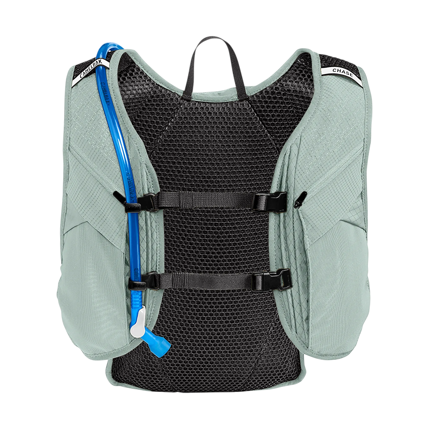CamelBak Chase Adventure 8 vest in sage green with hydration tube and mesh back panel