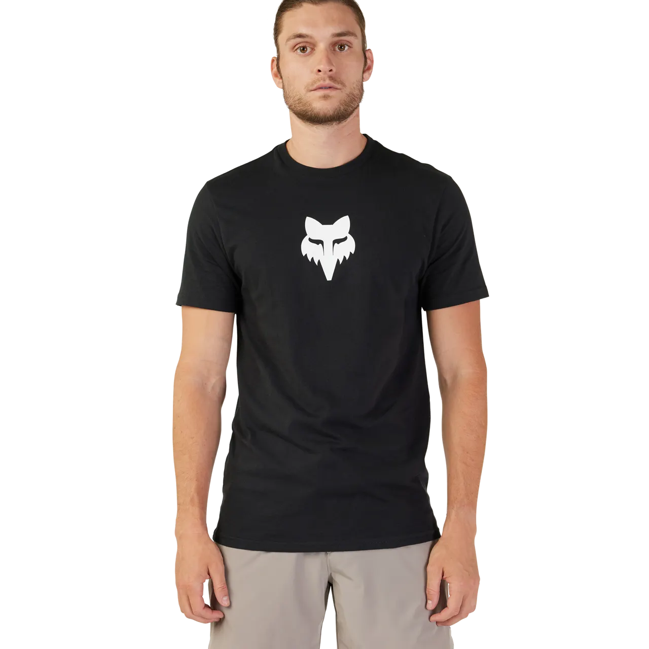 Fox Racing Legacy black t-shirt with white fox head logo on chest