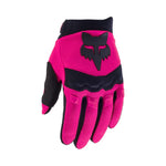 Fox Racing Kids Dirtpaw glove in black and pink colorway with fox logo