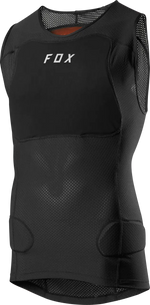 Fox Racing Baseframe Pro sleeveless black protective chest guard with mesh ventilation panels