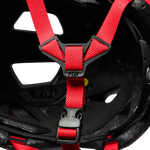 Fox Racing Mainframe Trvrs Helmet interior view showing red straps and FOX branding