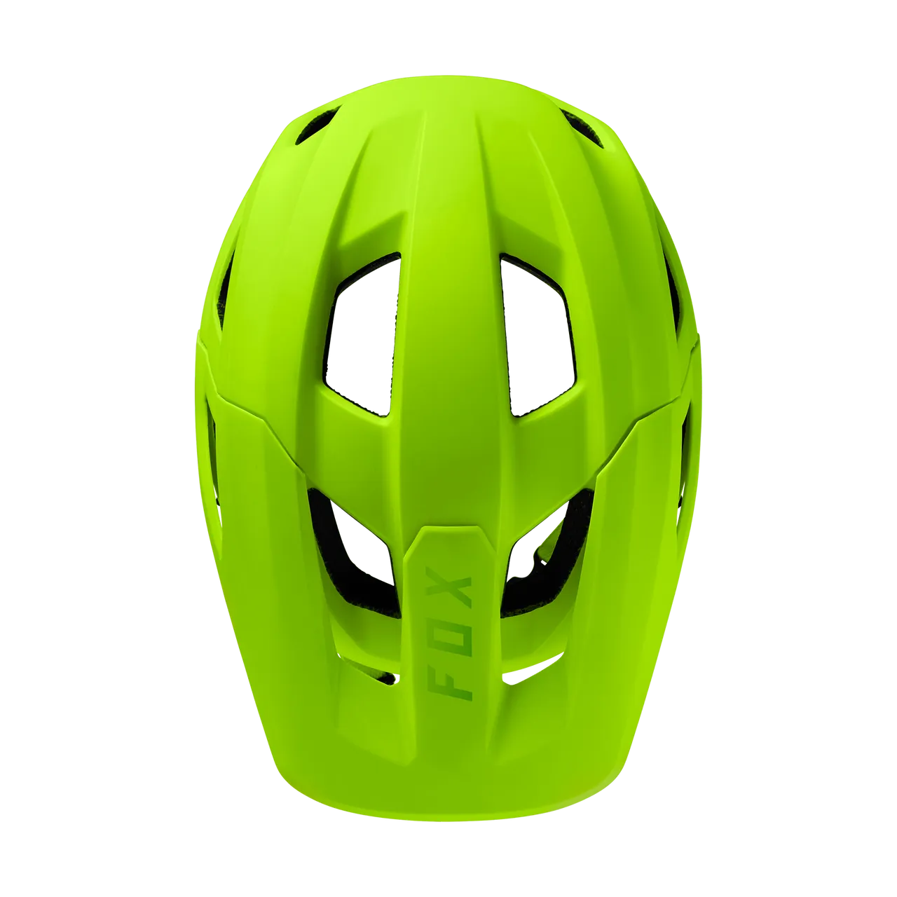 Fox Racing Youth Mainframe mountain bike helmet in fluorescent yellow-green with ventilation