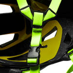 Fox Racing Youth Mainframe Helmet in fluorescent yellow with bright green straps
