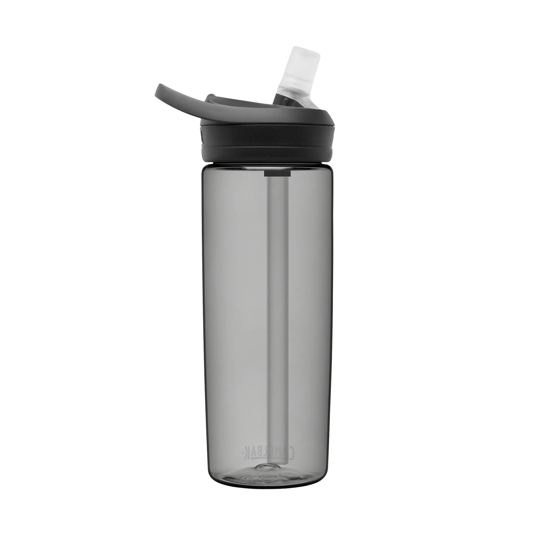CamelBak eddy+ water bottle in charcoal gray with black flip-top cap