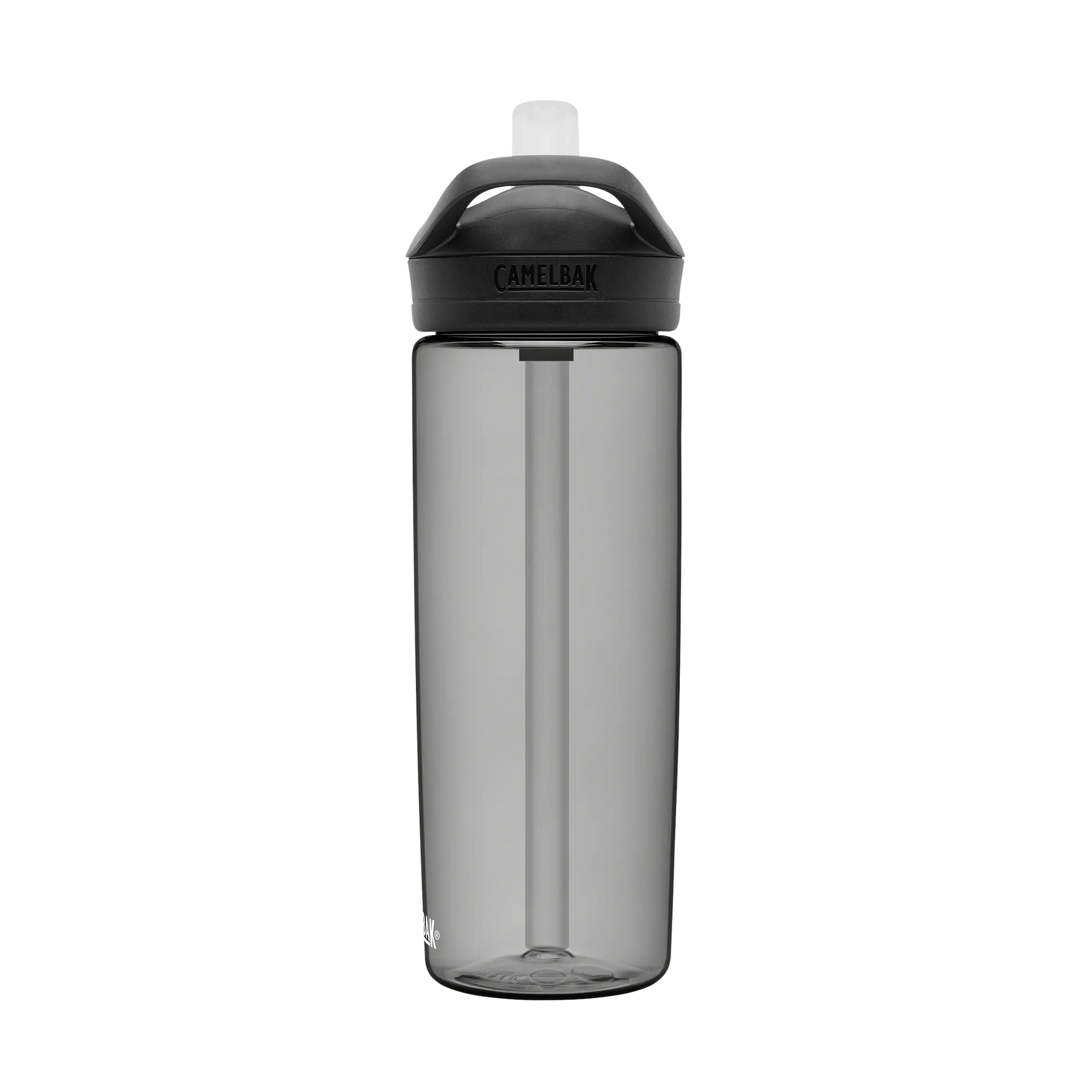 CamelBak Eddy+ water bottle in charcoal gray with black bite valve cap