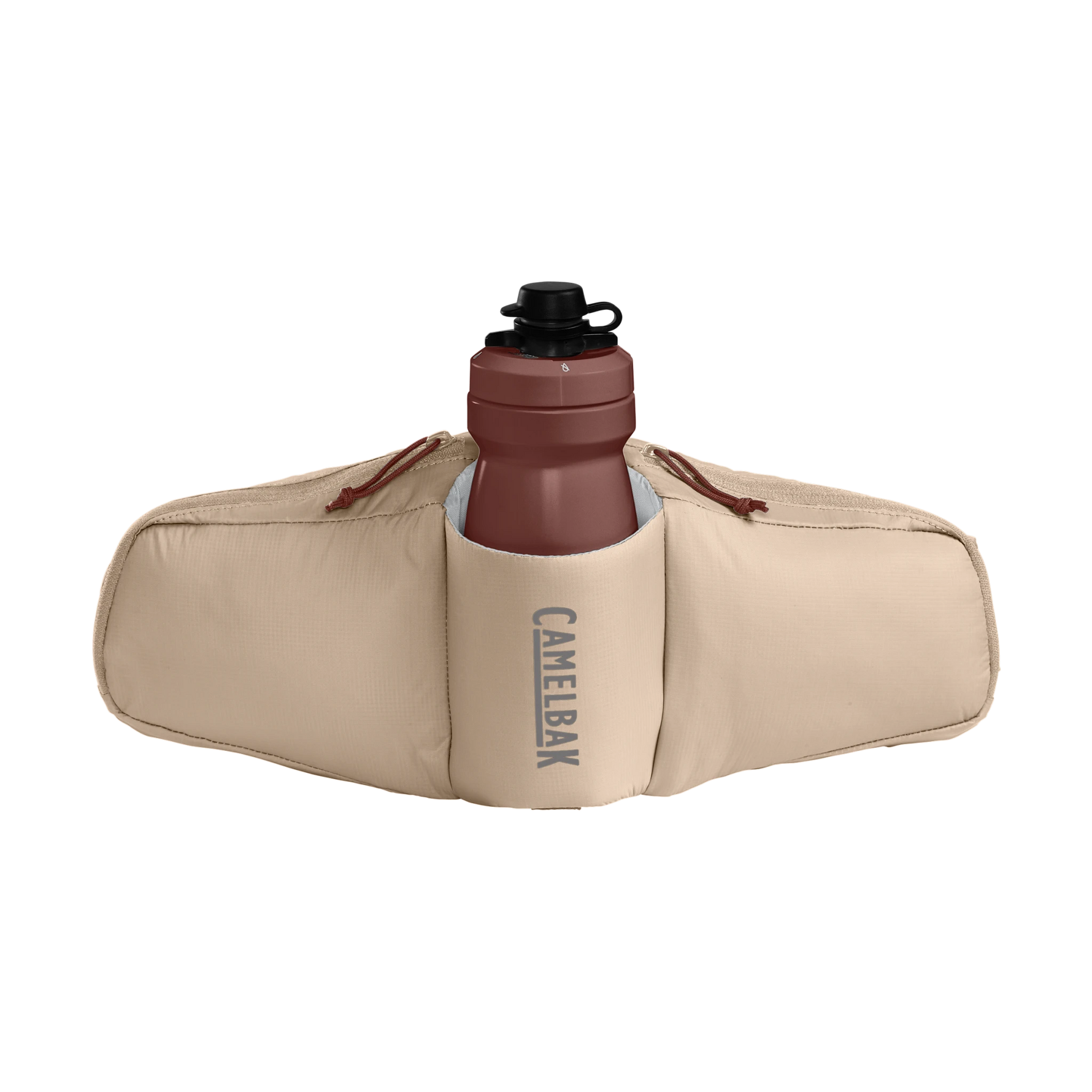 CamelBak waist pack with water bottle holder in beige tan color