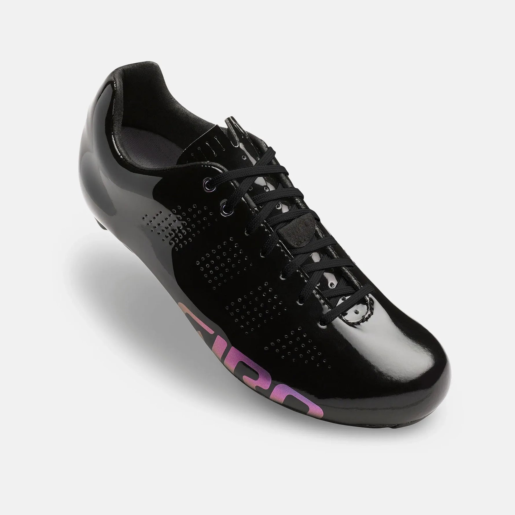 Giro Empire ACC women's black cycling shoe with perforated upper and pink sole details