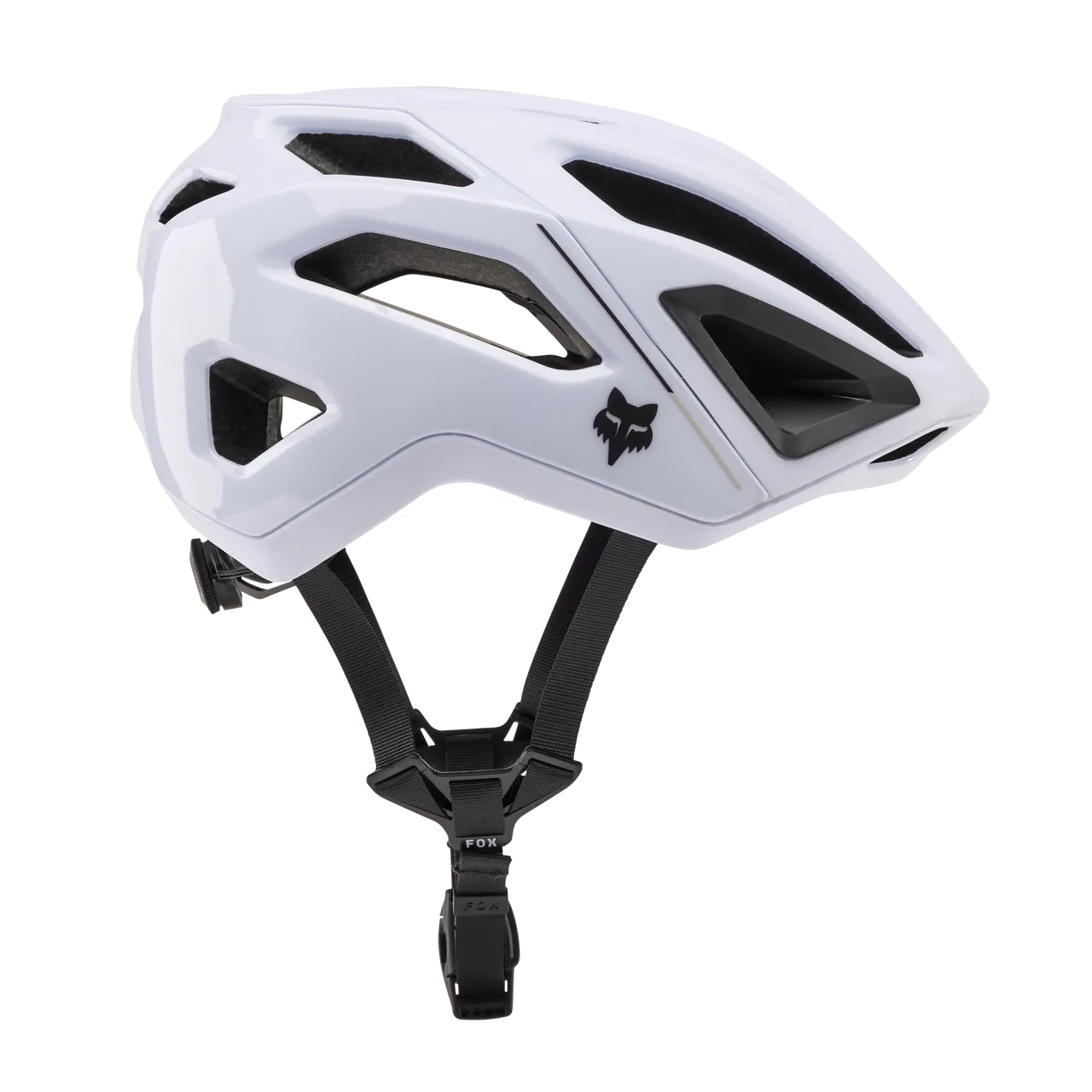 Fox Racing Mainframe Trvrs mountain bike helmet in white with black fox logo