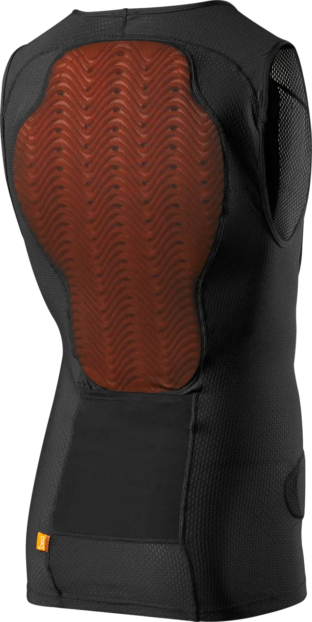 Fox Racing Baseframe Pro sleeveless chest guard in black with textured back panel