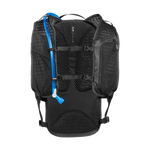 CamelBak Mule black hydration backpack with blue water tube and mesh panels