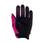 Fox Racing kids Dirtpaw glove in black and pink colorway on white background