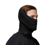 Person wearing black Fox Racing Polartec neck gaiter covering face and neck