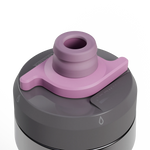 Camelbak Podium insulated steel water bottle with gray body and lavender purple cap