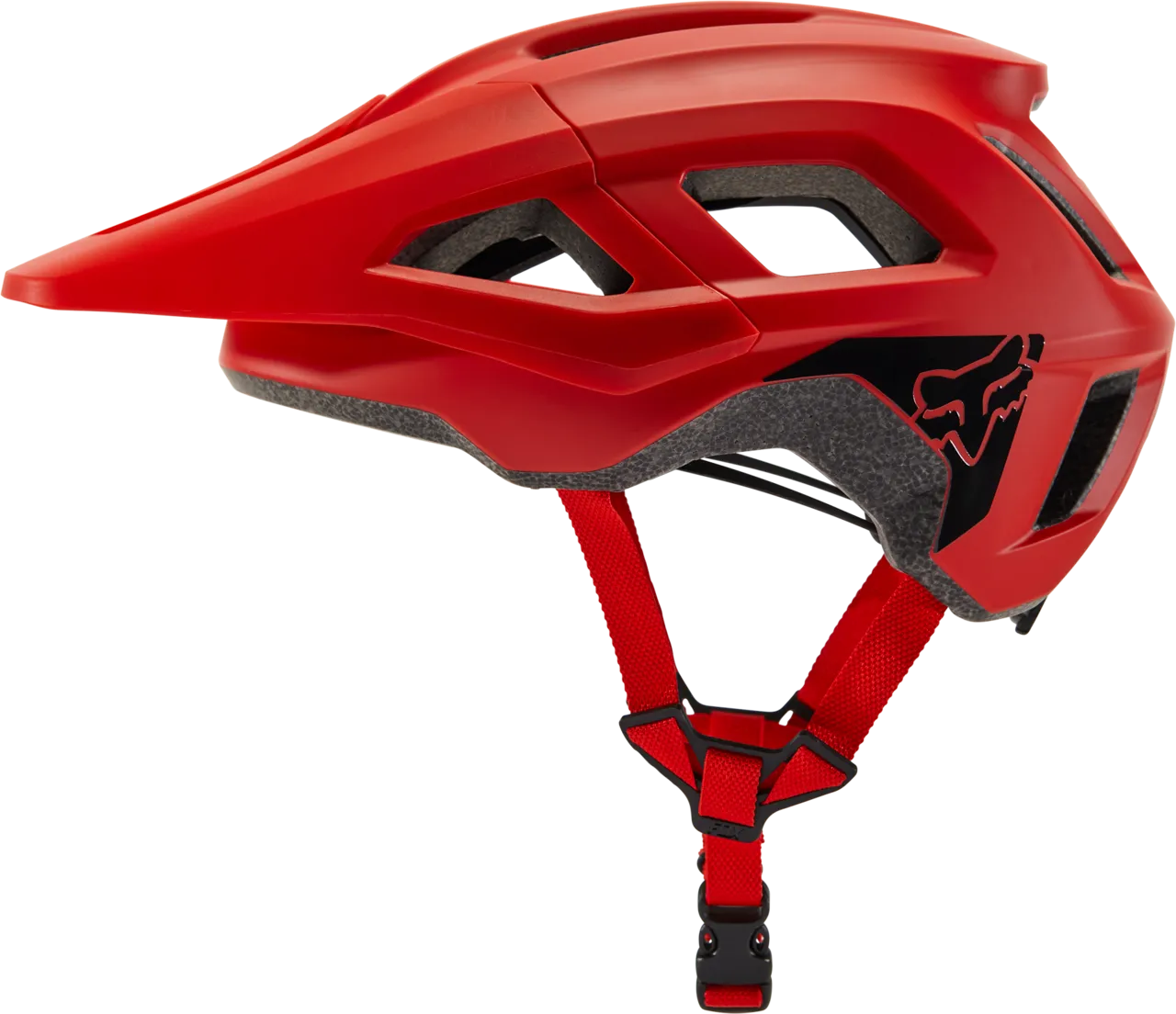 Fox Racing Mainframe Trvrs mountain bike helmet in fluorescent red with visor