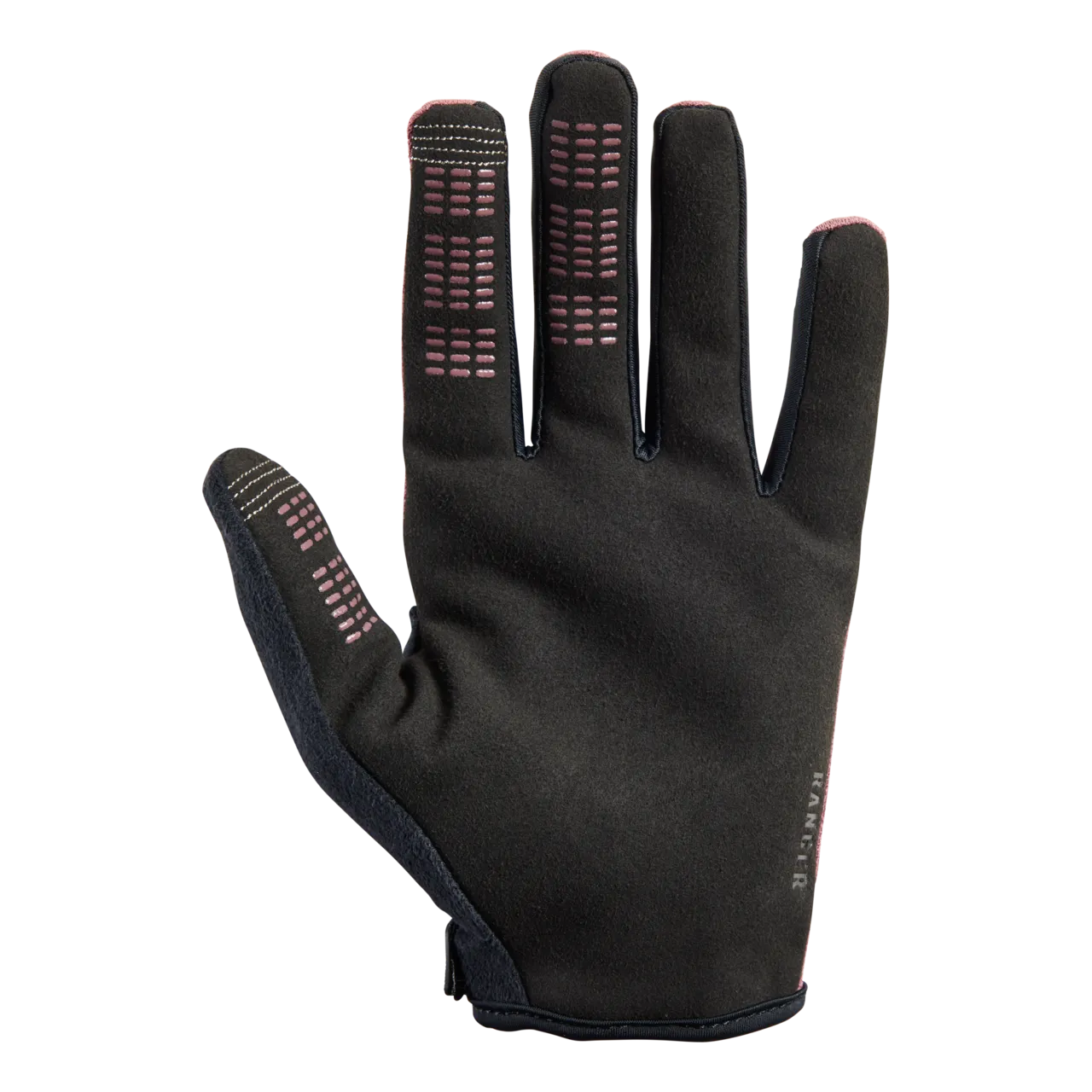 Fox Racing Ranger glove in black with pink grip pattern on palm