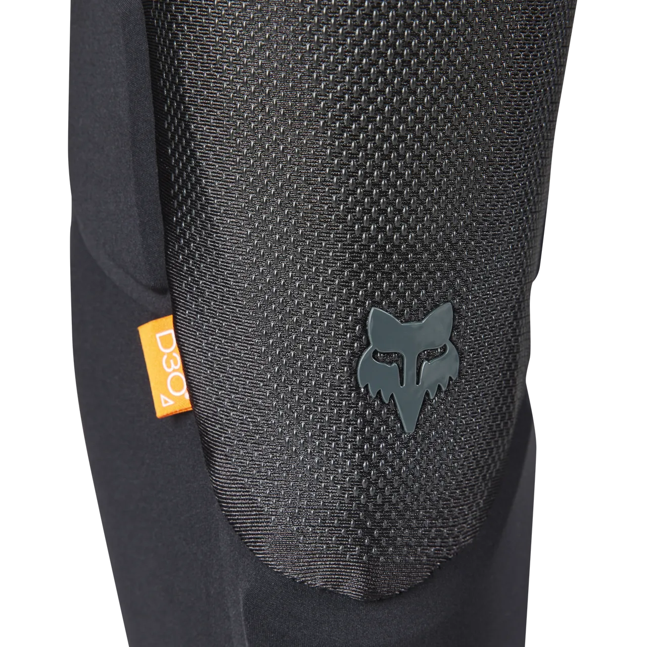 Fox Racing Launch Elite knee/shin pad in black with textured fabric and Fox logo