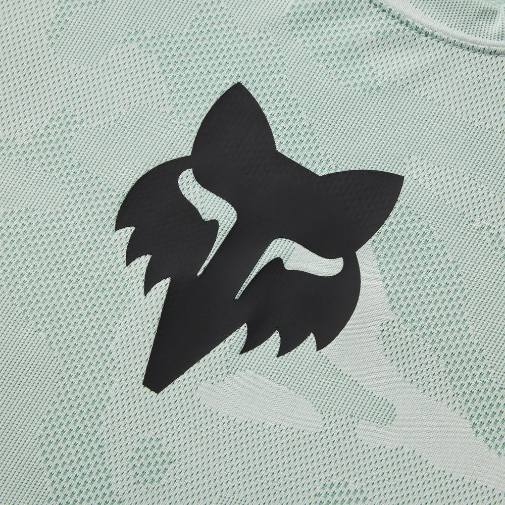 Fox Racing long sleeve jersey in light green with black Fox logo