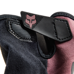 Fox Racing Ranger glove detail showing pink fox logo and black mesh construction