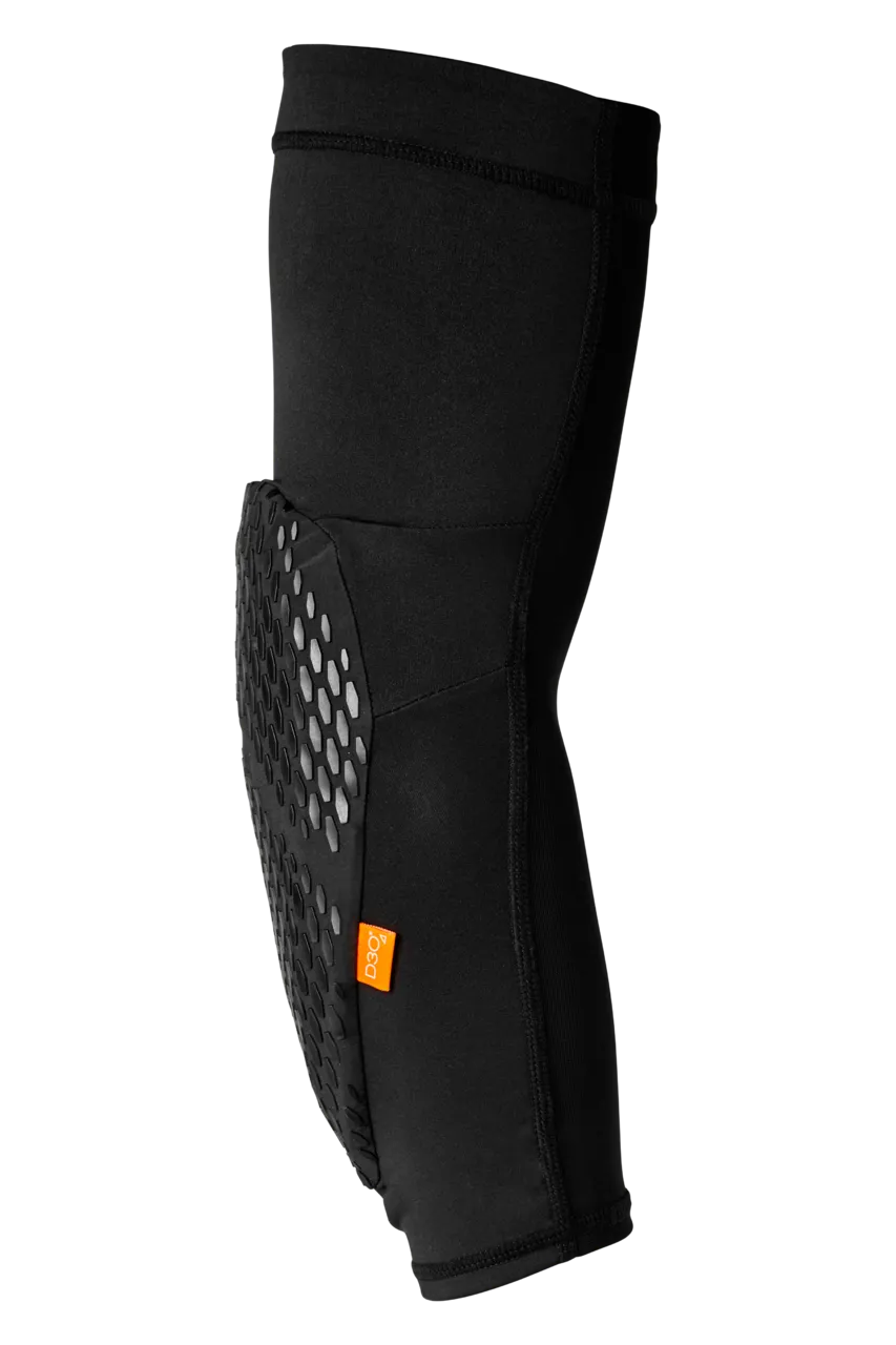Fox Racing black elbow pad with D3O protection and honeycomb padding