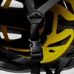 Fox Speedframe MIPS helmet showing internal strapping system and yellow accents