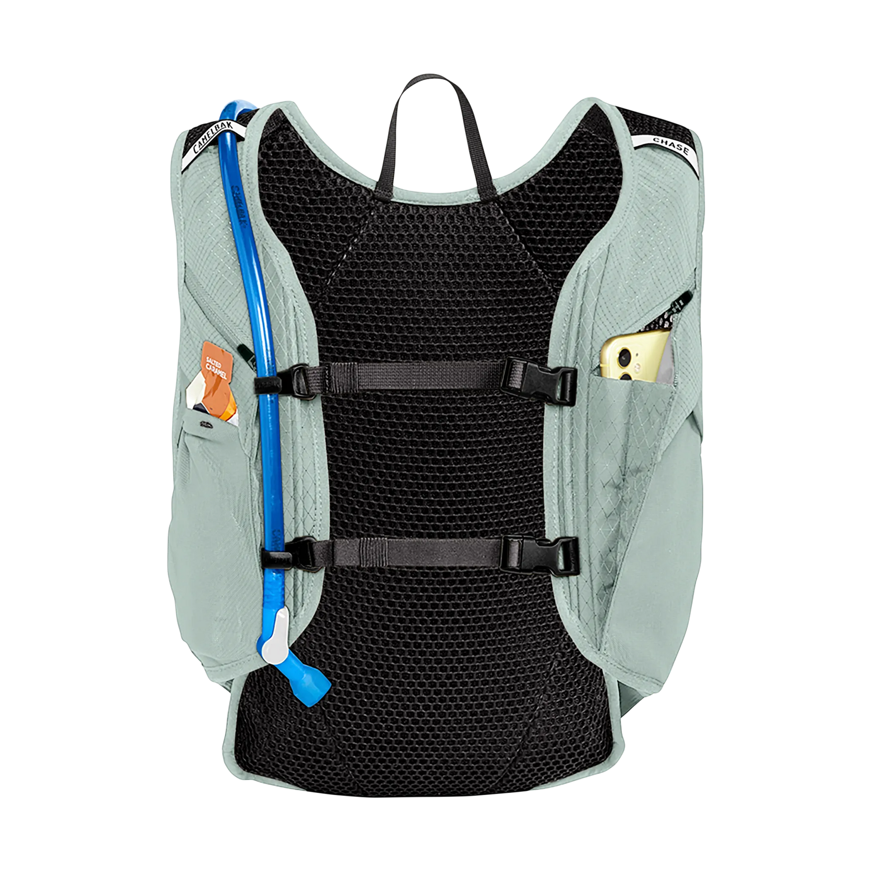 CamelBak Chase Adventure 8 vest in sage green with hydration tube and mesh back