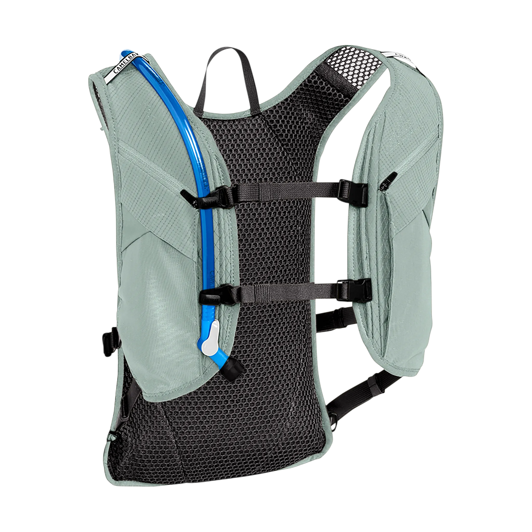 CamelBak Chase Adventure 8 vest in sage green with hydration tube and mesh back panel