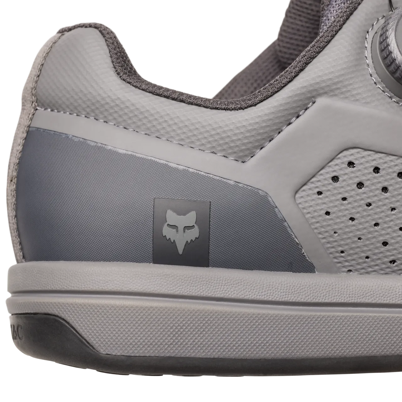 Fox Racing Union Boa MTB shoe in light grey with perforated details