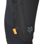 Fox Racing Launch Elite knee pad in black with mesh texture and orange D3O logo