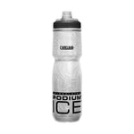 CamelBak Podium Ice insulated water bottle with geometric pattern and black cap