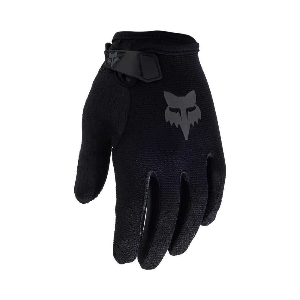 Fox Racing Youth Ranger gloves in black with gray fox logo