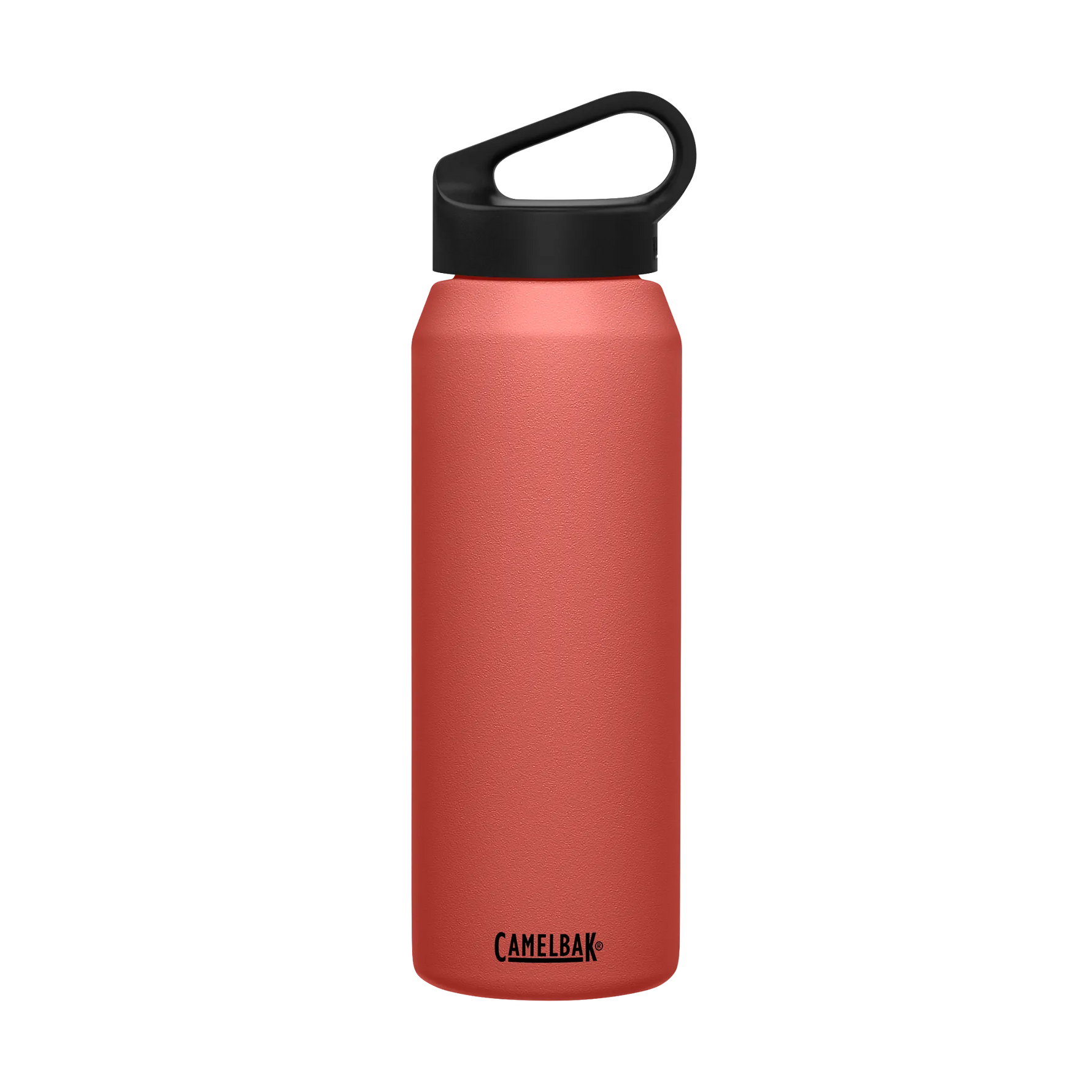 CamelBak Carry Cap water bottle in coral rose color with black cap