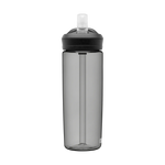 CamelBak eddy+ water bottle in charcoal gray with black cap and straw