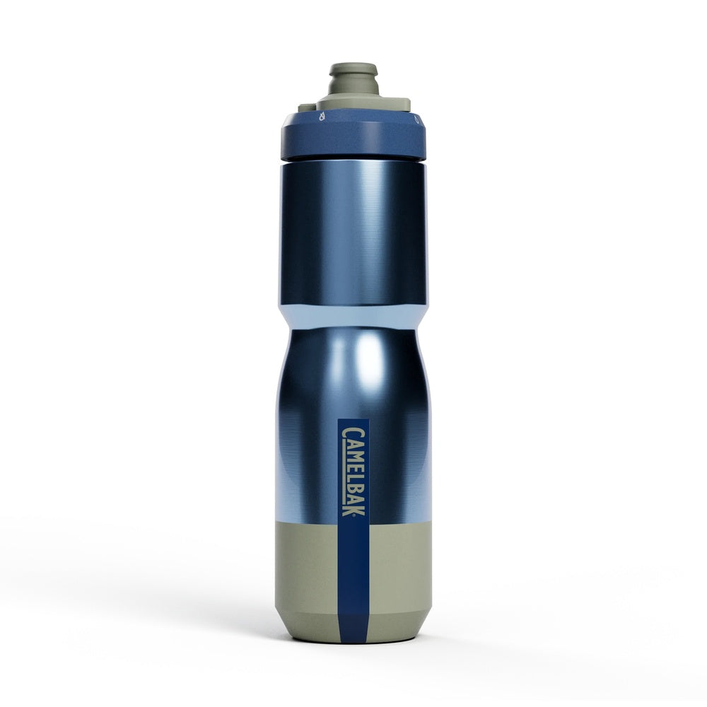 CamelBak Podium Steel 22oz insulated bike water bottle in Pacific blue and sage green