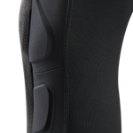 Fox Racing Launch Elite knee pad showing black fabric with protective padding and seam details