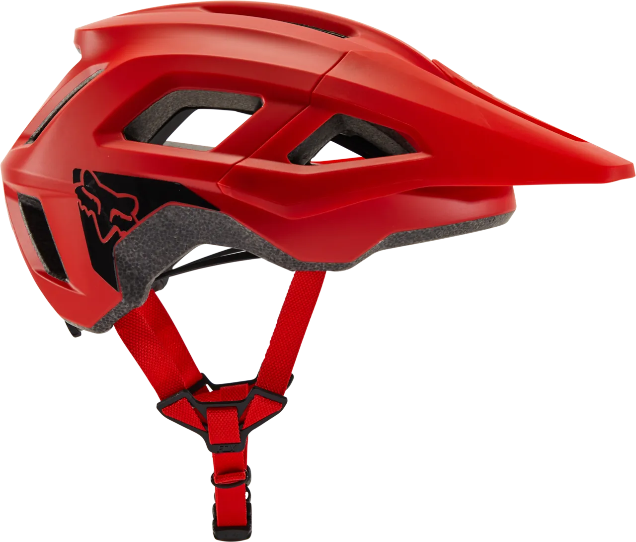 Fox Racing Mainframe Trvrs mountain bike helmet in bright red with visor