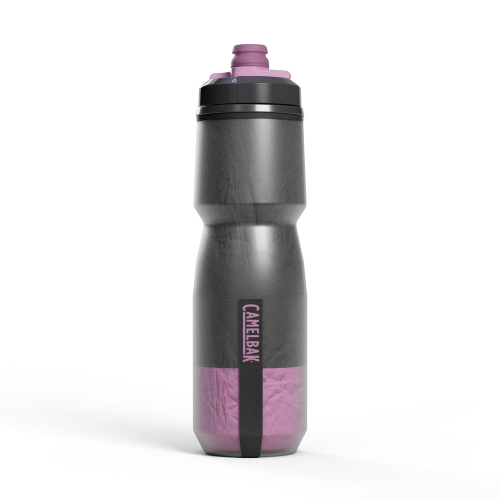 CamelBak Podium Chill water bottle in mercury gray with berry purple accents