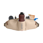 CamelBak Podium Flow belt with water bottle and cycling accessories on white background