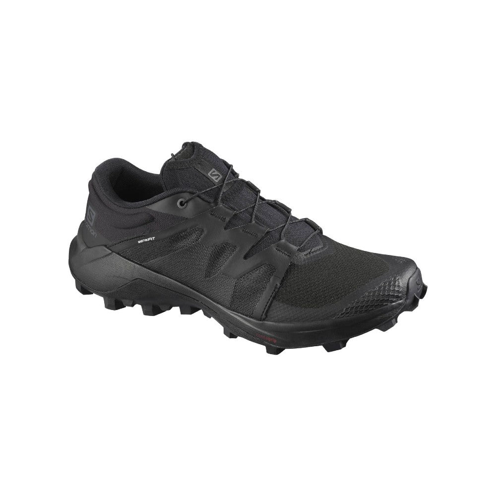 Salomon Wildcross GTX men's trail running shoe in all black colorway
